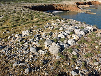 Gournia harbour: wall to west of ship shed