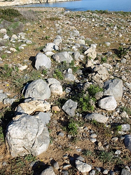 Gournia harbour: wall near fortification base