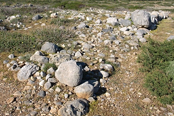 Gournia harbour: defensive wall and site of tower