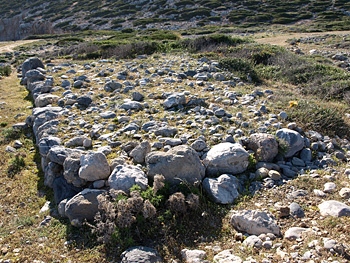 Gournia harbour: site of rectangular tower and west section of the defensive wall